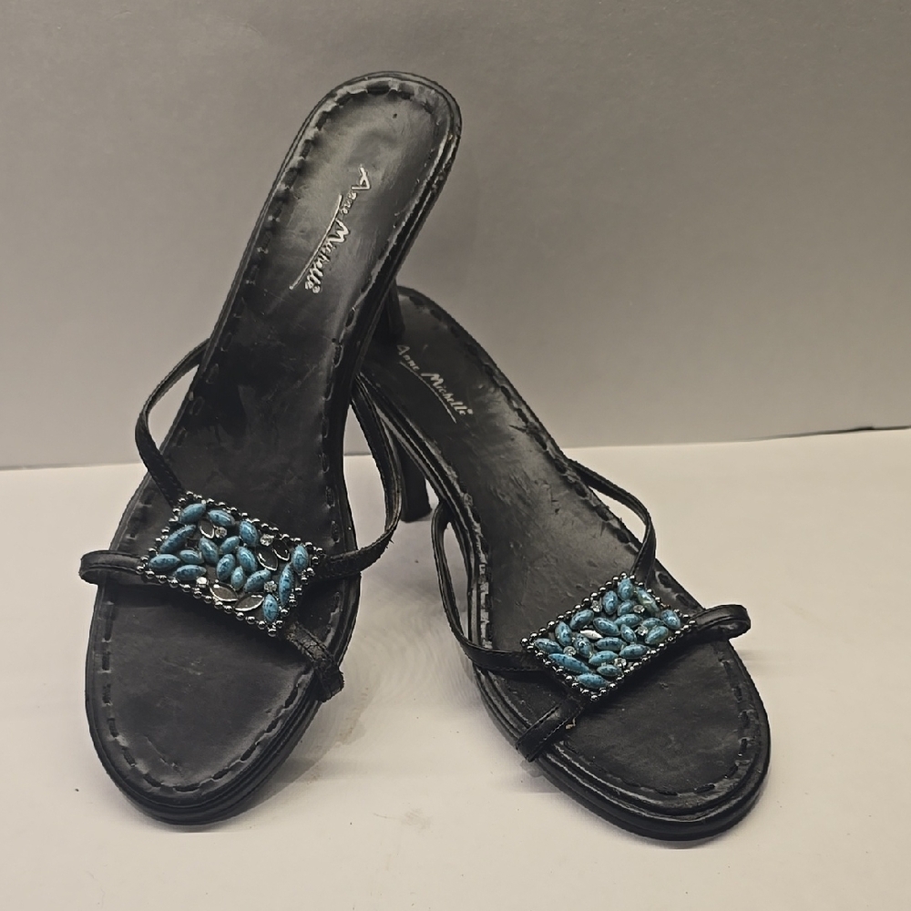 Black Beaded Women's Sandals
